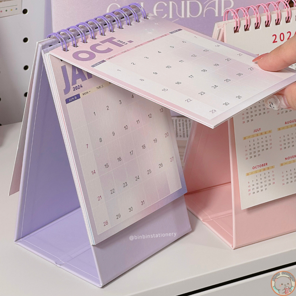 Lịch bàn 2024 phong cách Romantic không tiếng Trung, từ 10/2023 - 12/2024  CL42024