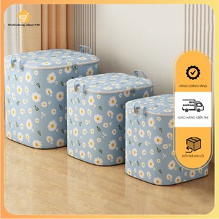 🏠Giỏ đựng quần áo bằng vải hoa cúc (100L,140L ,180L) túi đựng chăn màn đa năng có thể gấp gọn Xinh xắn giỏ cất trữ đồ