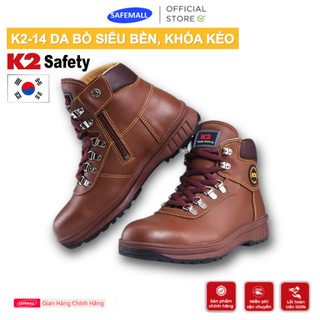 Giày bảo hộ lao động nam Hàn Quốc K2-14 da bò thật chống nước, chống nứt gãy, độ bền cao - SAFEMALL Chính Hãng