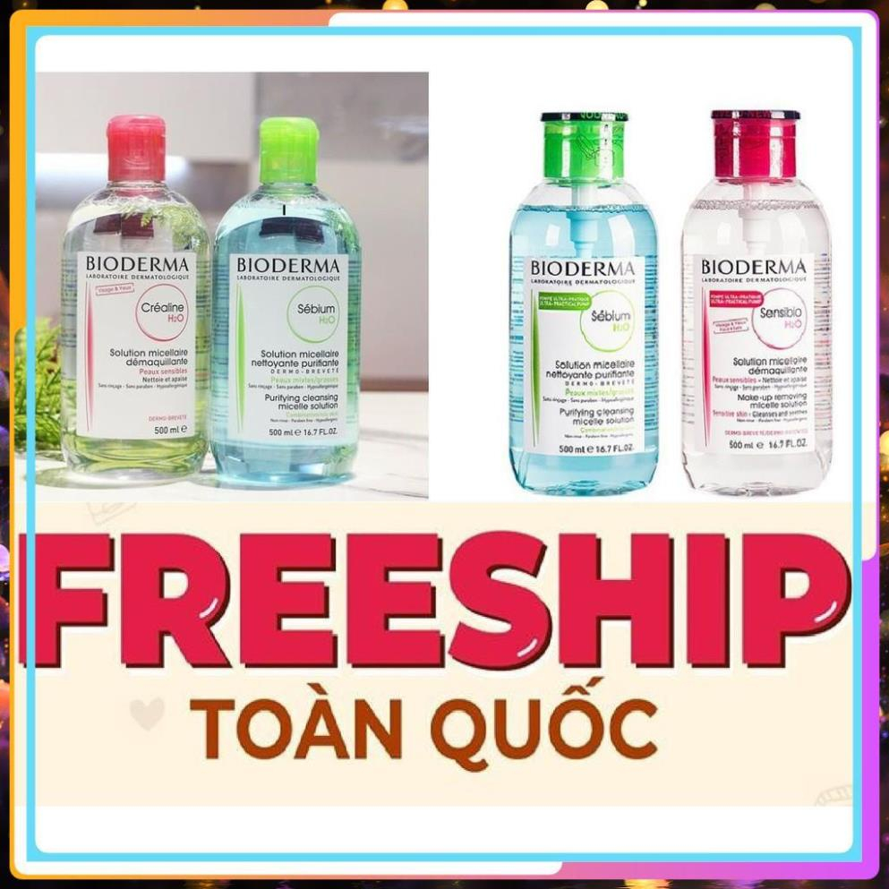 Nước tẩy trang bioderma 500ml dành cho da dầu da khô và da nhậy cảm