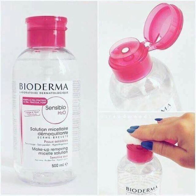 Nước tẩy trang bioderma 500ml dành cho da dầu da khô và da nhậy cảm
