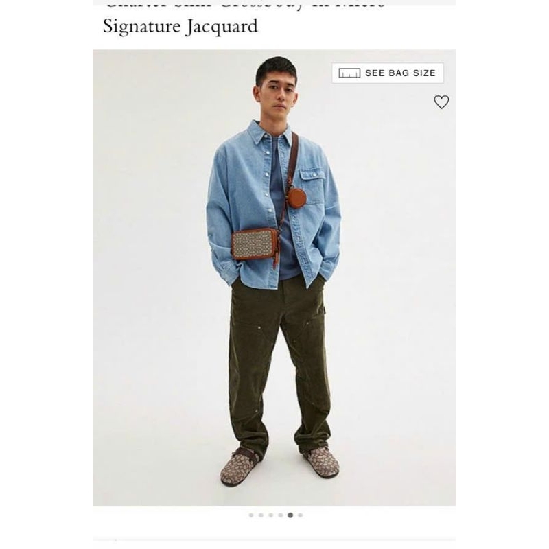 Túi đeo chéo coac.h CHARTER SLIM CROSSBODY IN MICRO SIGNATURE JACQUARD✨Mẫu túi coac.h nam nhỏ gọn dễ dùng