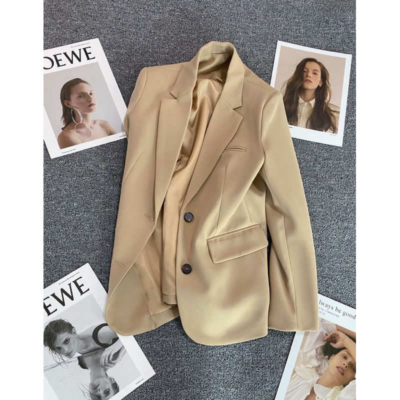 Áo blazer hai lớp áo vest nữ form gọn đơn giản sang chảnh