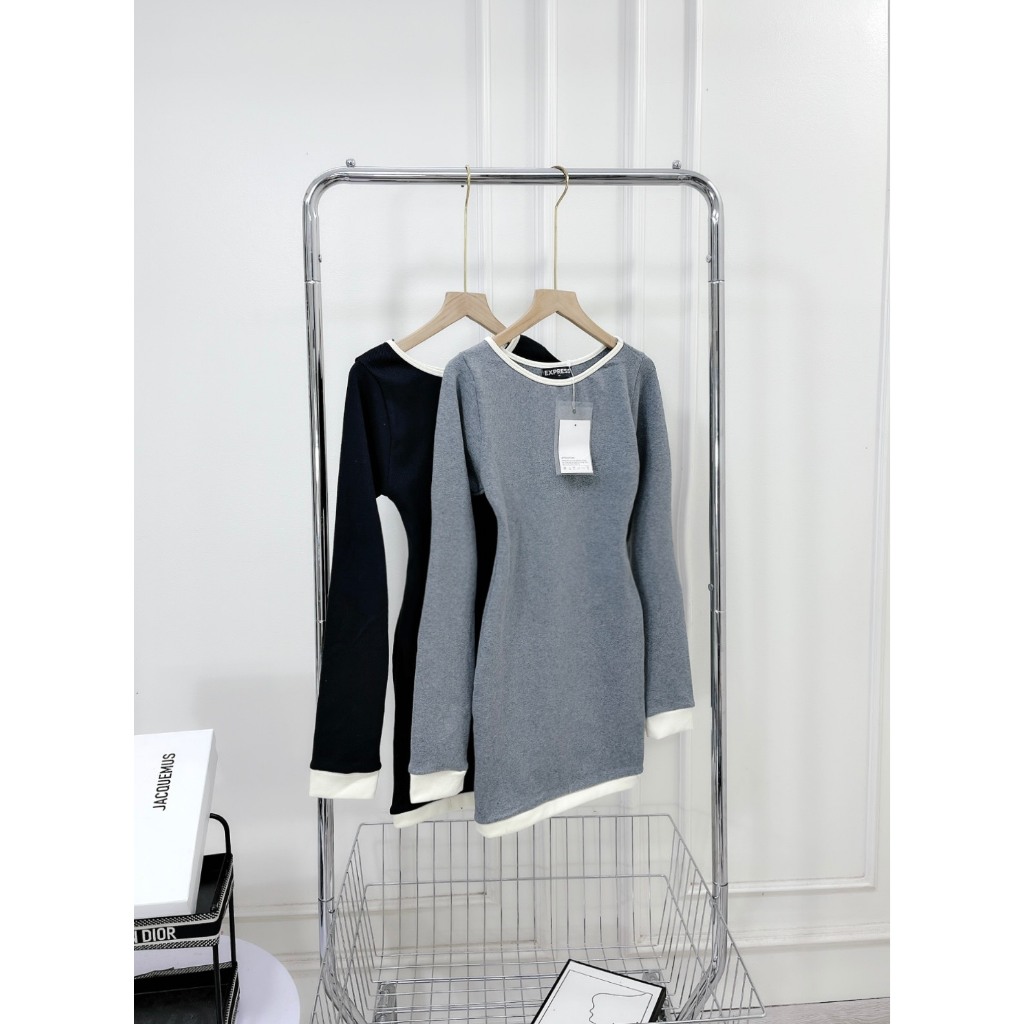 Váy len body viền trơn basic chất len mịn đẹp DN567