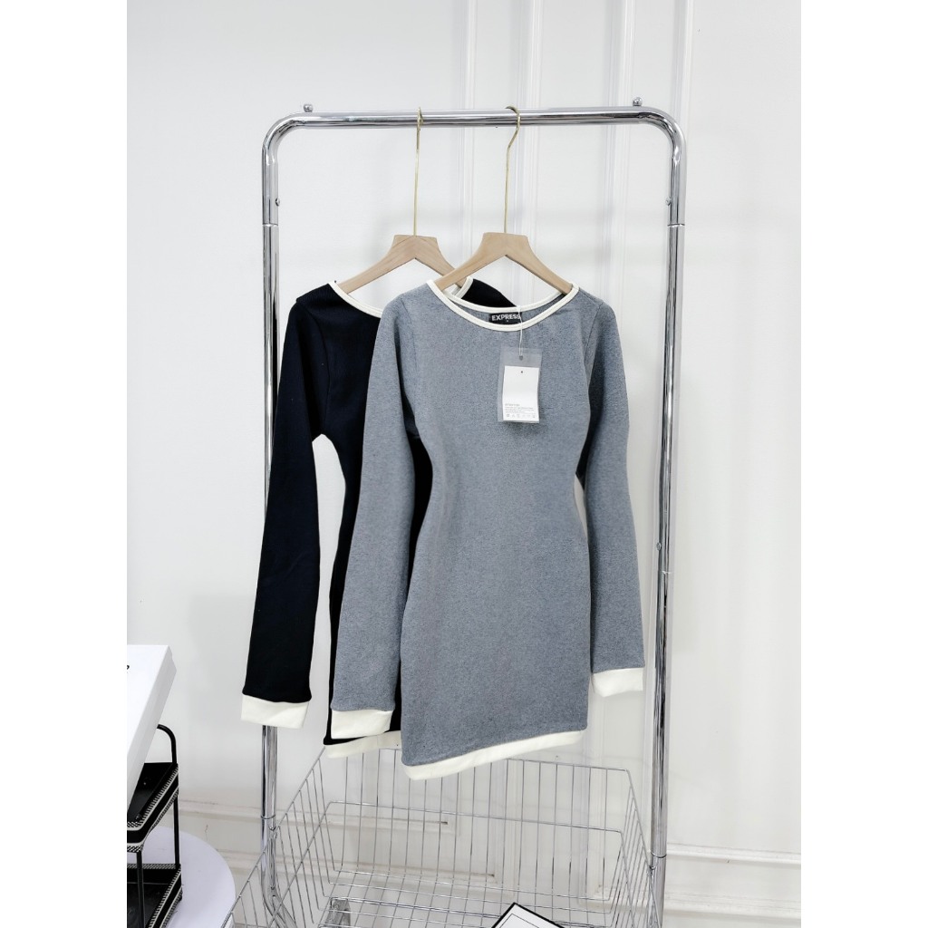 Váy len body viền trơn basic chất len mịn đẹp DN567