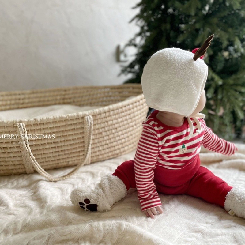 Set Noel kèm mũ tuần lộc siêu đáng yêu dành cho các bé từ 5-15kg