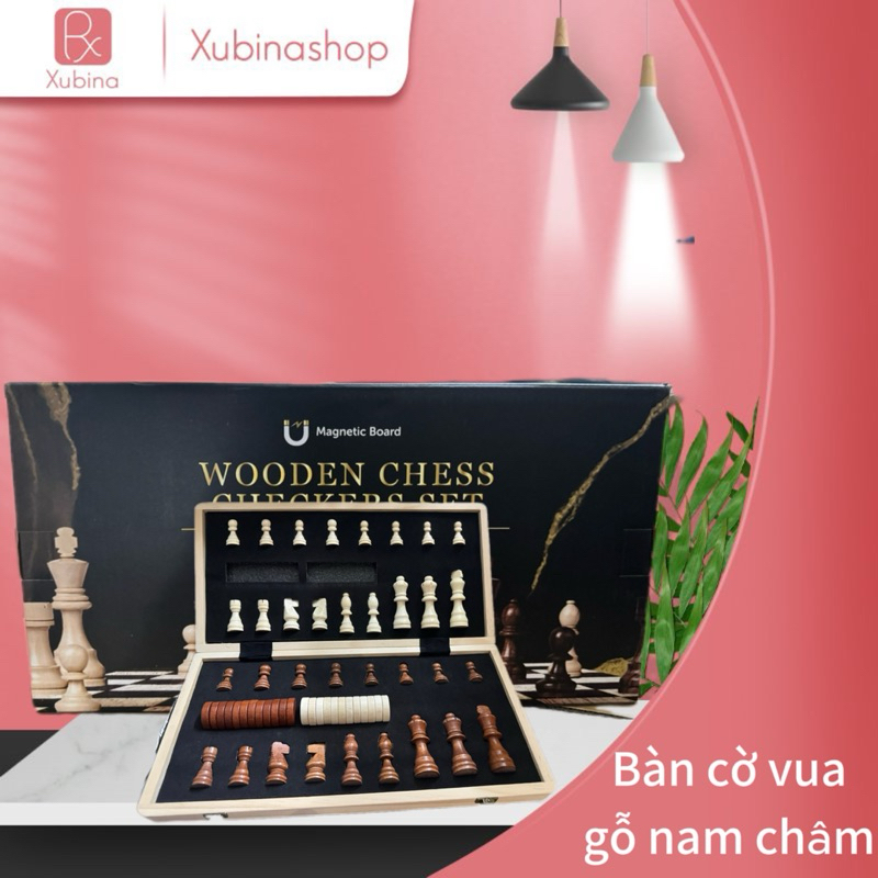 Bàn cờ vua gỗ nam châm cao cấp