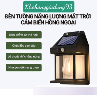 Đèn Năng Lượng Mặt Trời Cảm Biến Hồng Ngoại🍀FREESHIP🍀Đèn Tích Điện Năng Lượng Treo Tường Dây Vonfam Chống Thấm Nước