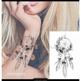 Tattoo Dream Catcher nhiều mẫu, Hình xăm dán 10.5 x 6cm, Sticker Tattoo Dream Catcher, Hình Xăm tạm thời HCM