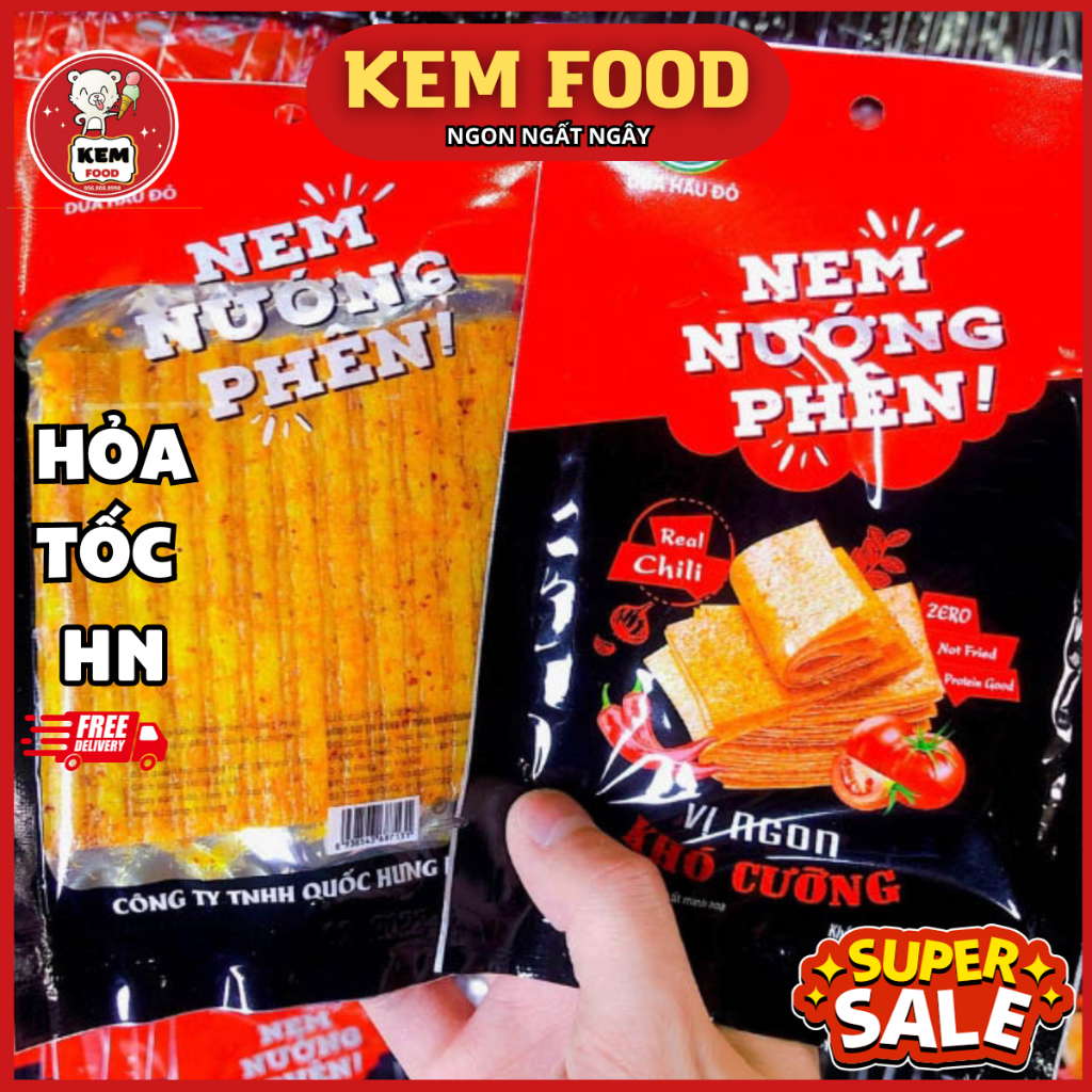 Snack Nem Nướng Phên Bà Tuyết Diamond Làm Từ Bột Mì, Que Cay Tuổi Thơ, đồ ăn vặt
