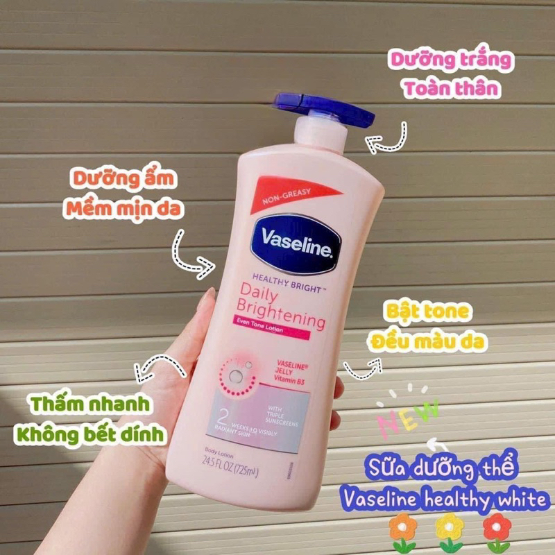 SỮA DƯỠNG THỂ HEALTHY WHITE VASELINE 725ML