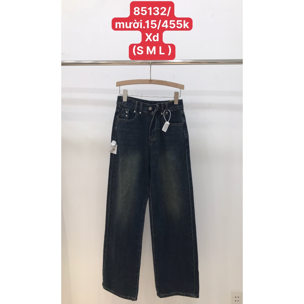 Quần Jean Rộng XONXEN SHOP HUẾ Trơn Đai Đôi 85132
