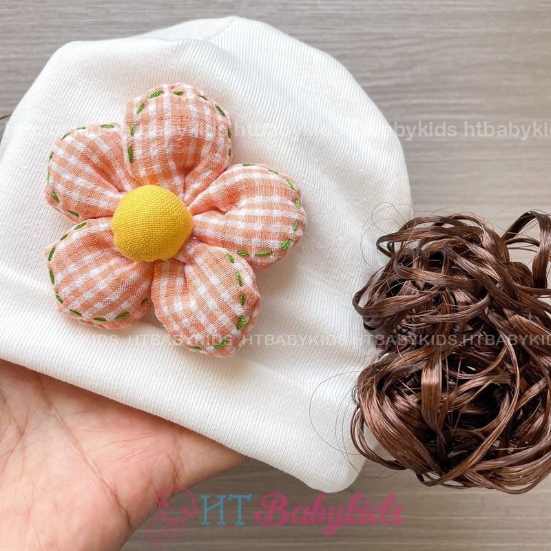 Nón Tuban Tóc Giả Hoa Xinh Cho Bé Gái