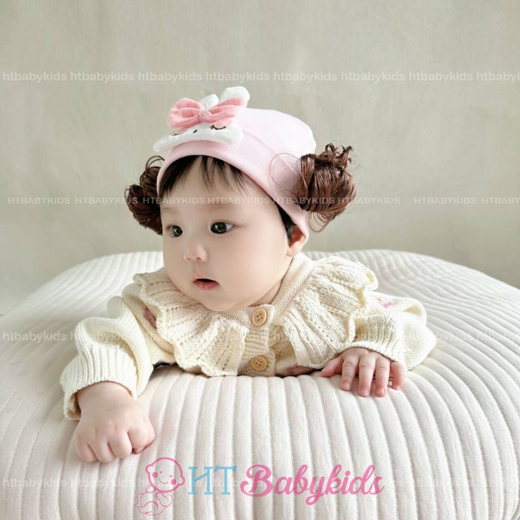 Nón Tuban Tóc Giả Hoa Xinh Cho Bé Gái