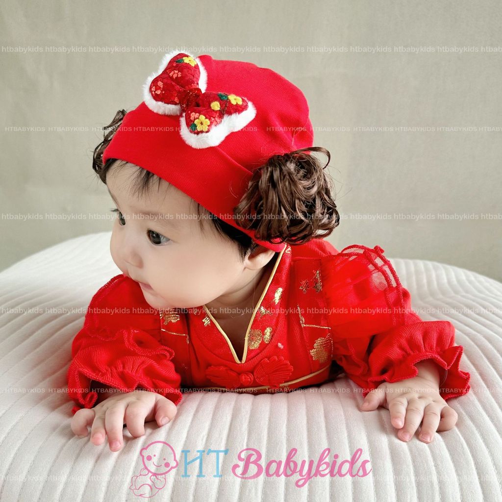 Nón Tuban Tóc Giả Hoa Xinh Cho Bé Gái