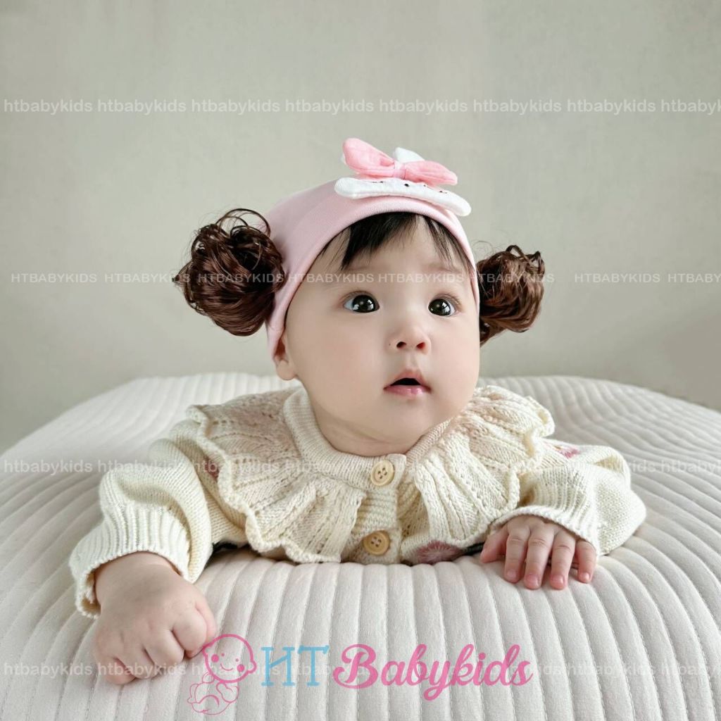 Nón Tuban Tóc Giả Hoa Xinh Cho Bé Gái