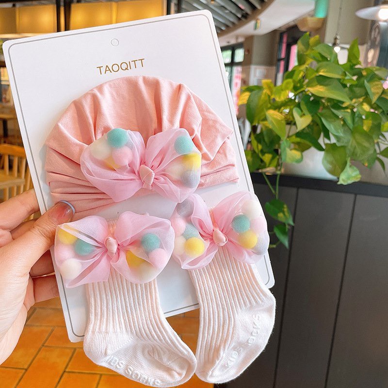 Set turban kèm tất cổ cao họa tiết Ong, nơ đáng yêu cho bé, bé trai, bé gái 0-12 tháng. Stella Shop