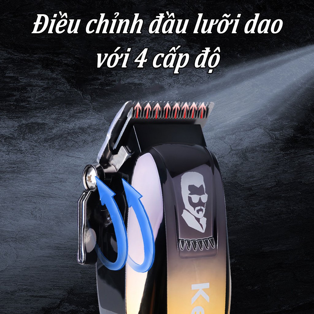 Tang đơ cắt tóc gia đình KEMEI 709A Chính Hãng, tăng đơ cắt tóc chuyên nghiệp, không dây, lưỡi dao sắc bén, pin trâu