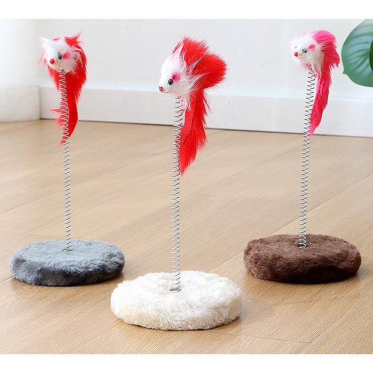 Đồ chơi lông vũ lò xo cho mèo_ Đồ chơi chuột cho mèo
