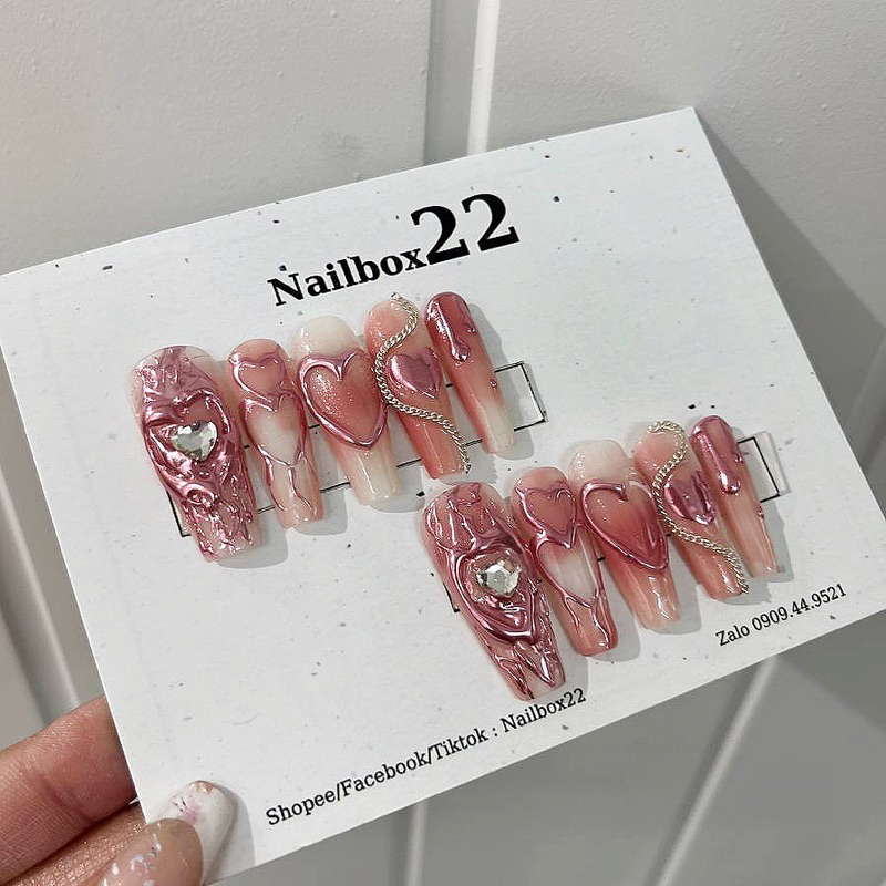 Nailbox  - Móng giả thiết kế🌷 Mẫu Y2K tráng gương hồng quá Slay✨🌷
