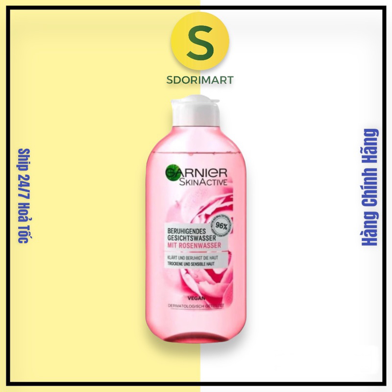 Toner nước HOA HỒNG cấp ẩm dành cho da khô và nhạy cảm garnier 200ml