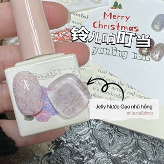 🎄SƠN GEL THẠCH JELLY NƯỚC GẠO NHŨ HỒNG xinh lung linh với cọ đầu tròn siêu dễ sơn
