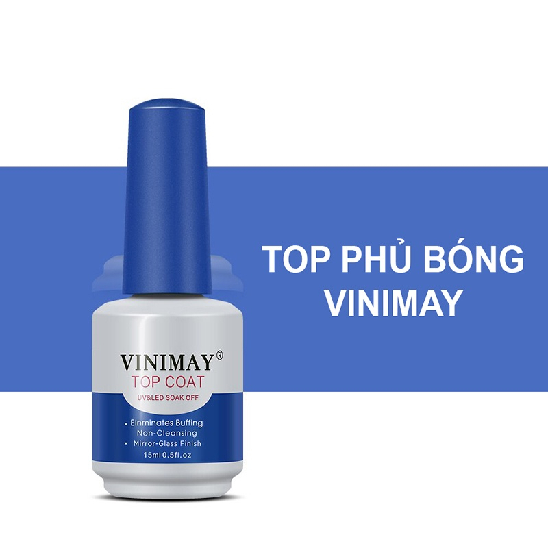 Sơn Base top vinimay, Trọn bộ vinimay chuyên dụng làm nail 15ml