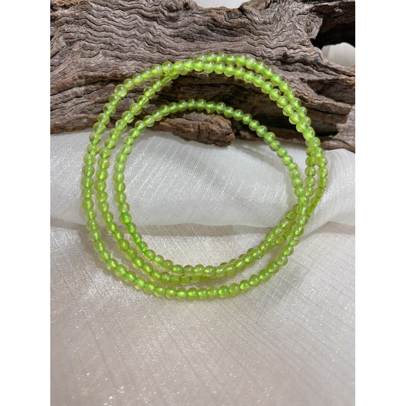 Chuỗi Hạt cuốn 3 peridot 3mm  tự nhiên