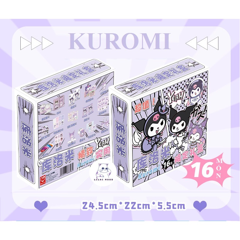 Kuromi | Hộp quà vuông đặc biệt 16 món / Sanrio Cinnamorol Pochacco