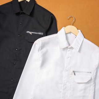 Áo sơ mi nam nữ dài tay Basic màu trắng và đen sơ mi lụa mịn mát
