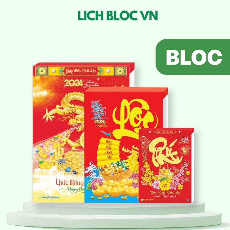 Lịch Bloc 2024 Giáp Thìn Các Kích Thước, Bloc Lịch Xé
