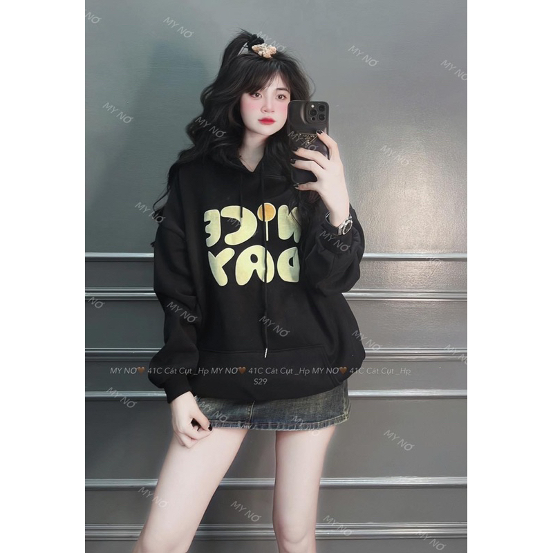 Áo Nỉ Cotton Hoodie Mũ Chữ Niceday . Áo sweater nỉ Cotton Hoodie Mũ Chữ Niceday Siêu Cá tính
