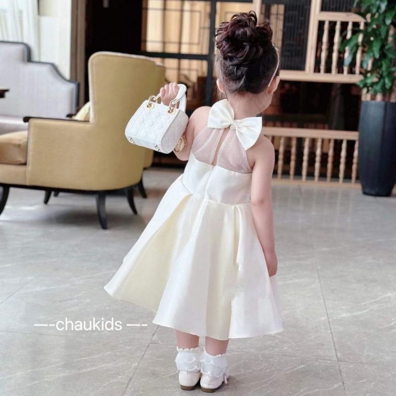 7 đến 19kg.váy công chúa cho bé gái.váy xinh cho bé màu kem ạk.