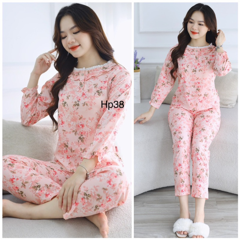Set Đồ Ngủ Mặc Nhà Tay lỡ Kiểu Dáng Dễ ThươngXinh Xắn Cho Nữ, chất lụa thái mặc cực thích