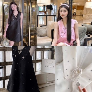ĐẦM SUÔNG CỔ PETER ĐÍNH ĐÁ THẮT NƠ