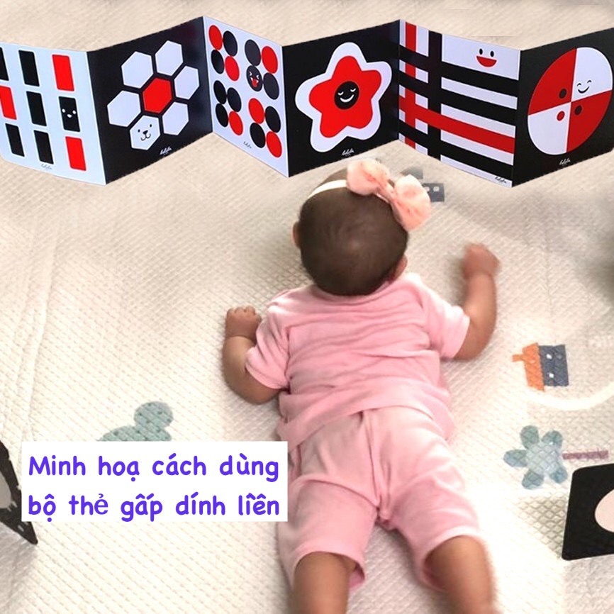 Bộ thẻ kích thích thị giác cho bé phân loại thẻ gấp và thẻ decal dán tường - hiệu Lalala baby