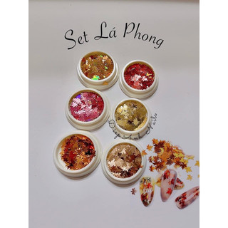 Set nhũ lá phong trang trí móng