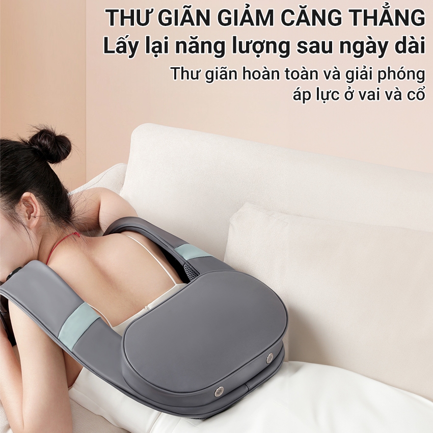 Máy đấm lưng vai cổ hồng ngoại 6 búa cao cấp với 10 chế độ massage và có 6