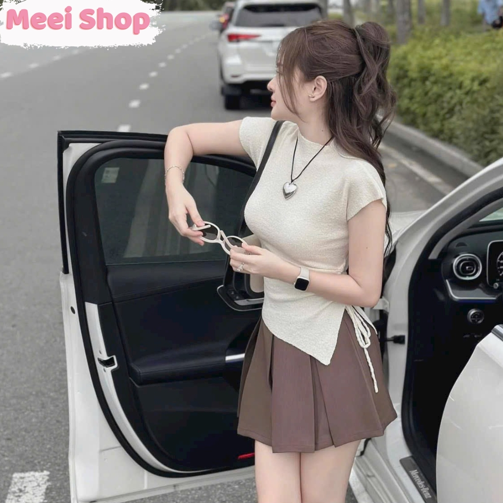 Áo len cổ cao tay lỡ rút dây nữ Meei Shop, Áo len kiểu nữ xẻ tà  hàng QC loại 1 _A254-