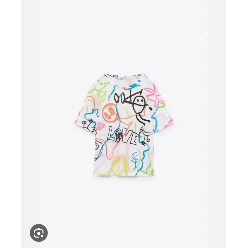 Áo thun hoa lá Zara săn sale Spain size S