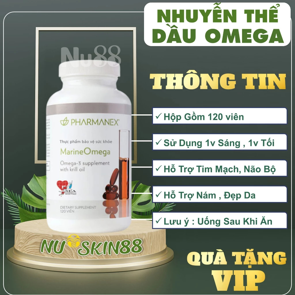 Nuskin Marine Omega 3 – Dinh Dưỡng Cho Da, Tim Và Não Date T9/2025