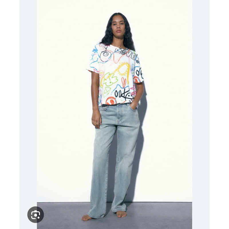 Áo thun hoa lá Zara săn sale Spain size S