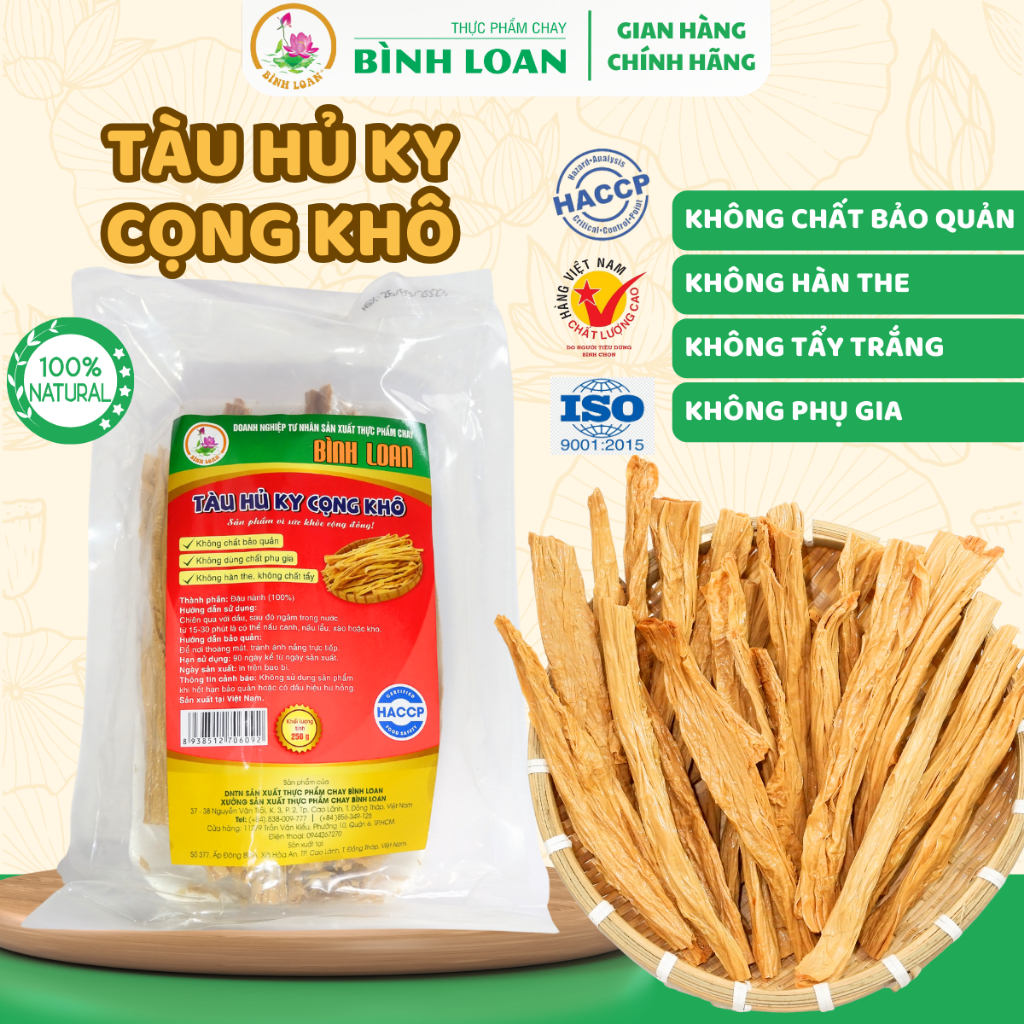 Tàu Hủ Ky Cọng Khô - Váng Đậu Cọng Khô, Phù Trúc Cọng Khô - Thực Phẩm Chay Bình Loan - Túi 250g