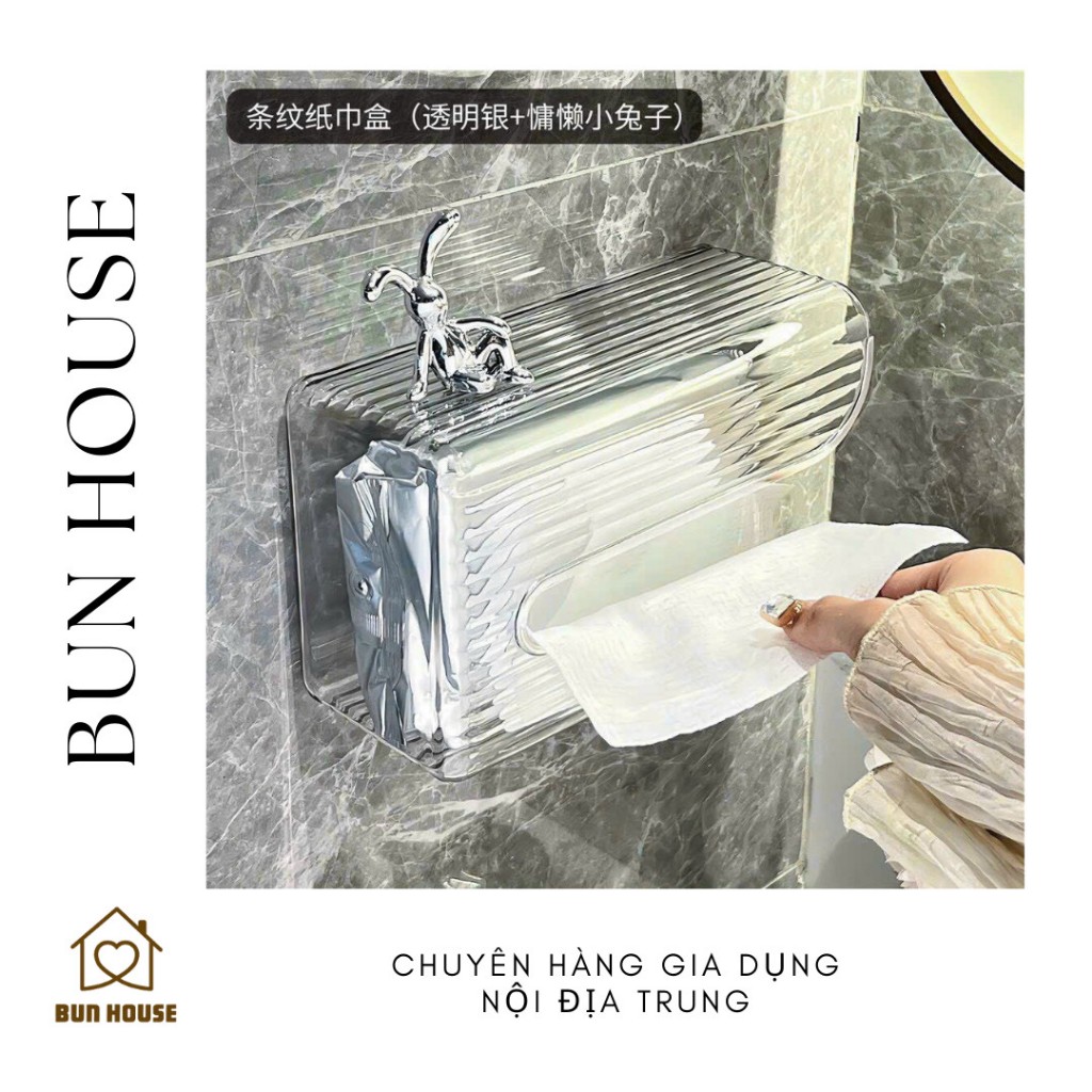 Hộp đựng giấy chú thỏ sang trọng  dán tường nhà vệ sinh