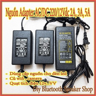 Nguồn adapter 12v - 2a 3a 5a vỏ nhựa các loại