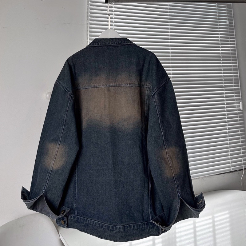 Áo Khoác Jean wash LOANG Form Rộng Unisex Nam Nữ - Áo khoác bò denim Jaystoree 🖤