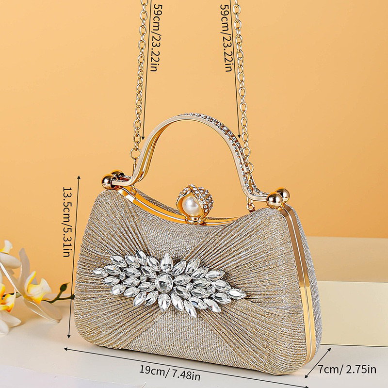 Túi xách kim sa đính đá t065 siêu xinh