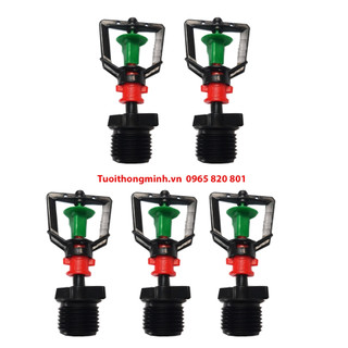 Bộ 5 béc xoay 360 độ chân ren 21