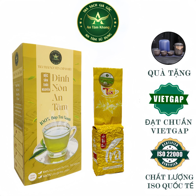 Trà Thái Nguyên Đinh Nõn Hộp 500gam Chè Tân Cương Thái Nguyên