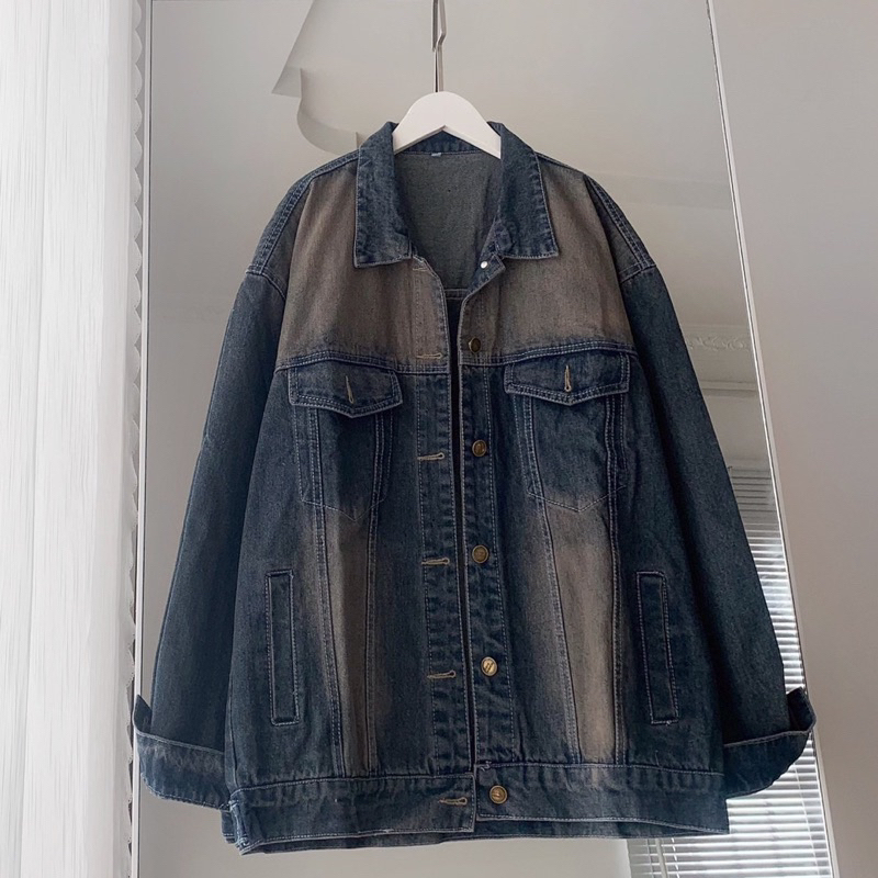 Áo Khoác Jean wash LOANG Form Rộng Unisex Nam Nữ - Áo khoác bò denim Jaystoree 🖤